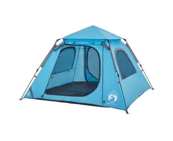 Cort de camping cupolă 4 persoane, setare rapidă, albastru, 4 image