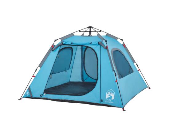 Cort de camping cupolă 4 persoane, setare rapidă, albastru, 5 image