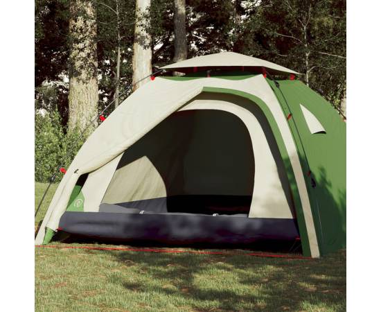 Cort de camping cupolă 4 persoane, setare rapidă, verde