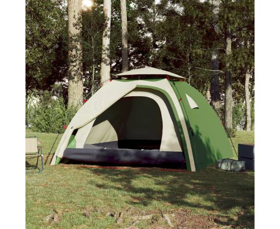 Cort de camping cupolă 4 persoane, setare rapidă, verde, 3 image