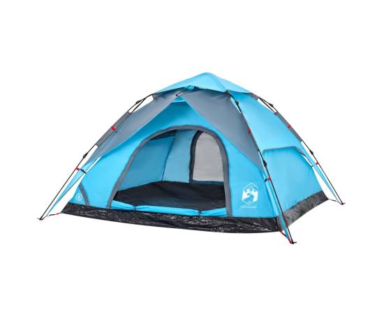 Cort de camping cupolă 5 persoane, setare rapidă, albastru, 4 image