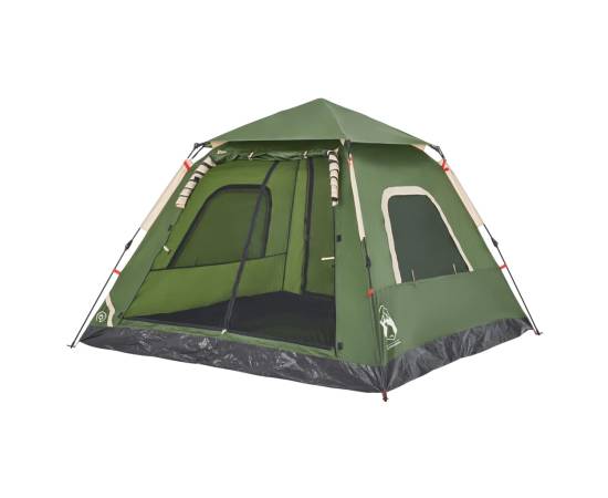 Cort de camping cupolă 5 persoane, setare rapidă, verde, 5 image