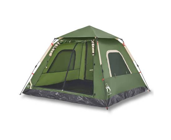 Cort de camping cupolă 5 persoane, setare rapidă, verde, 2 image