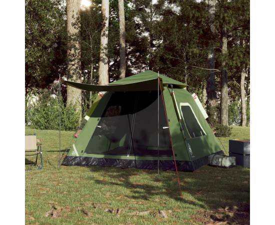 Cort de camping cupolă 5 persoane, setare rapidă, verde, 3 image