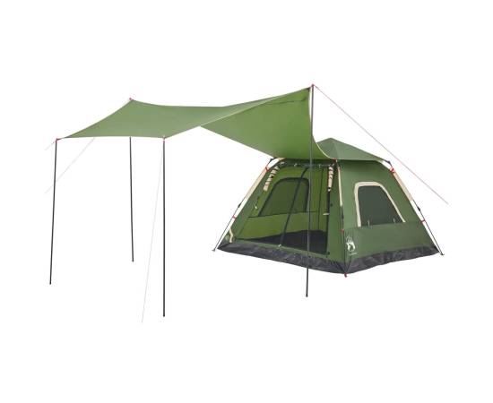 Cort de camping cupolă 5 persoane, setare rapidă, verde, 8 image