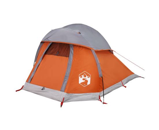 Cort de camping pentru 1 persoană, gri/portocaliu, impermeabil, 5 image