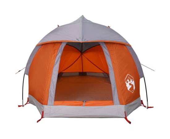 Cort de camping pentru 1 persoană, gri/portocaliu, impermeabil, 7 image