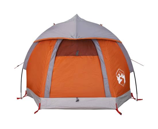 Cort de camping pentru 1 persoană, gri/portocaliu, impermeabil, 6 image