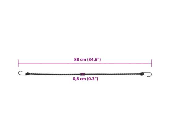 Corzi elastice cu benzi reflectorizante/cârlige 25 buc. 88 cm, 6 image