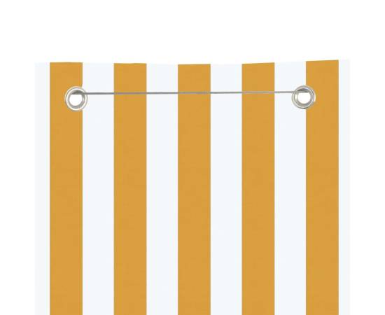 Paravan de balcon, galben și alb, 120x240 cm, țesătură oxford, 3 image