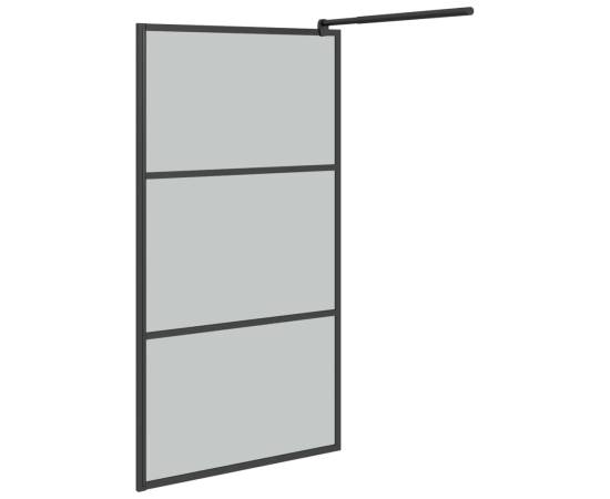 Paravan duș walk-in negru 115x195 cm sticlă esg culoare închisă, 4 image