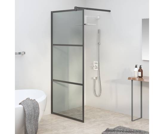 Paravan duș walk-in negru 90x195 cm sticlă esg culoare închisă