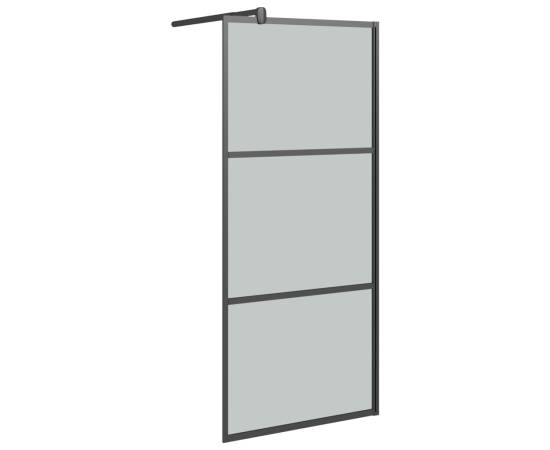 Paravan duș walk-in negru 90x195 cm sticlă esg culoare închisă, 2 image