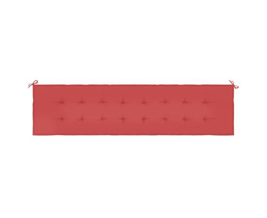 Pernă de bancă de grădină, roșu, 200x50x3 cm, textil oxford, 4 image