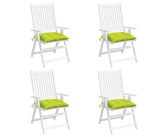 Perne de scaun, 4 buc., verde aprins, 40x40x7 cm, textil oxford, 3 image