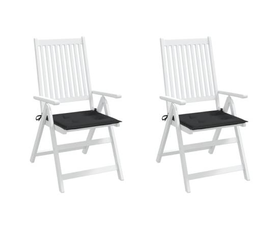 Perne scaune grădină 2 buc. negru 40x40x3 cm țesătură oxford, 4 image