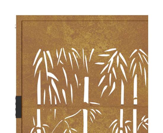 Poartă pentru grădină, 105x80 cm, oțel corten, model bambus, 8 image