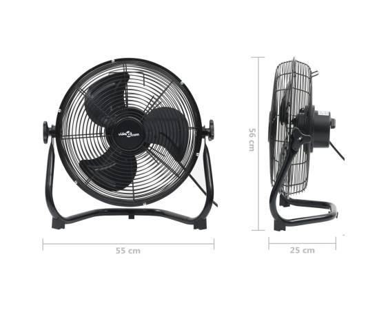 Ventilator de podea, 3 viteze, 55 cm, 100 w, negru, 9 image