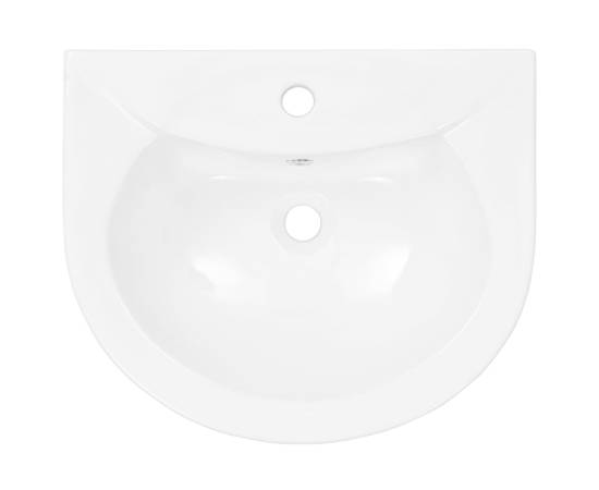 Chiuvetă de baie cu piedestal, alb, 520x440x190 mm, ceramică, 6 image
