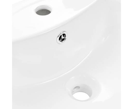 Chiuvetă de baie cu piedestal, alb, 520x440x190 mm, ceramică, 5 image