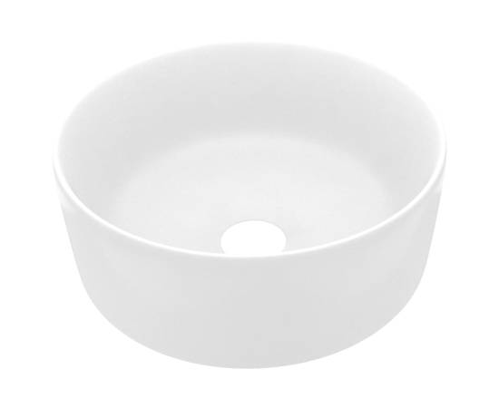 Chiuvetă de baie lux, alb mat, 40 x 15 cm, ceramică, rotund, 2 image