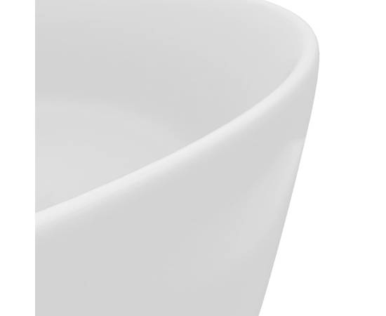 Chiuvetă de baie lux, alb mat, 40 x 15 cm, ceramică, rotund, 5 image
