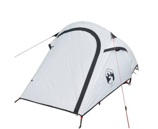 Cort camping tunel 3 persoane, alb, țesătură opacă, impermeabil, 5 image