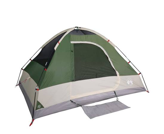 Cort de camping cupolă pentru 2 persoane, verde, impermeabil, 8 image