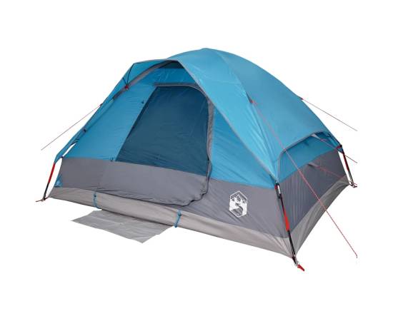 Cort de camping cupolă pentru 4 persoane, albastru, impermeabil, 4 image