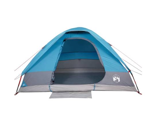 Cort de camping cupolă pentru 4 persoane, albastru, impermeabil, 7 image
