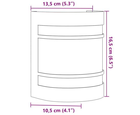 Lampă exterioară de perete, negru, oțel inoxidabil, 7 image