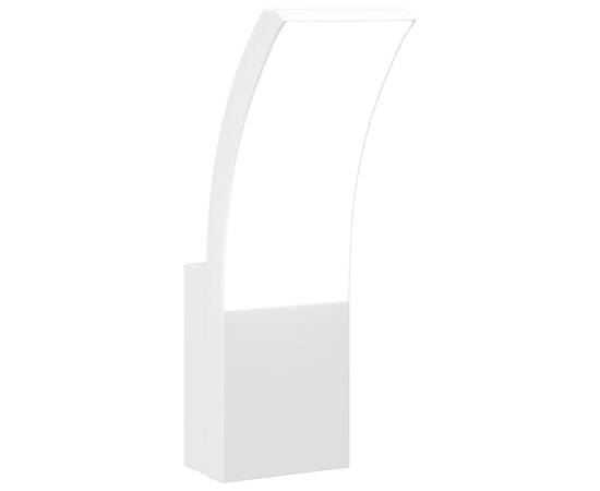 Lampă exterioară de perete cu led, alb, aluminiu turnat, 2 image