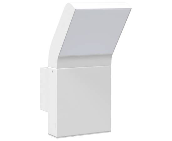 Lampă exterioară de perete cu led, alb, aluminiu turnat, 4 image
