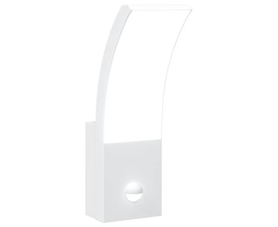 Lampă exterioară de perete cu led/senzor, alb, aluminiu turnat, 2 image
