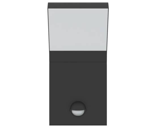 Lampă exterioară de perete cu led/senzor, negru aluminiu turnat, 5 image