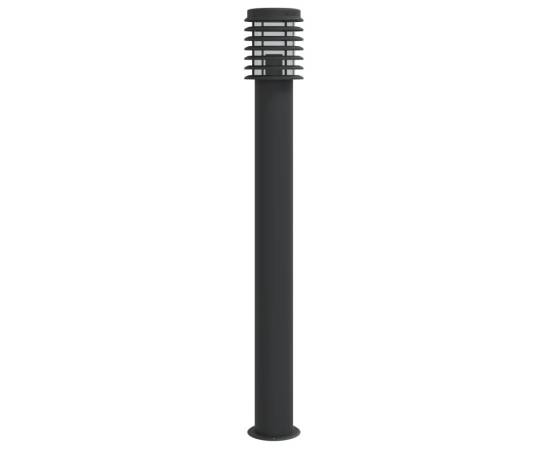 Lampă exterioară de podea, negru, 110 cm, oțel inoxidabil, 6 image