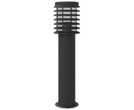 Lampă exterioară de podea, negru, 60 cm, oțel inoxidabil, 6 image