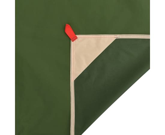 Pătură de picnic cu țăruși, verde, 205x155 cm, 4 image