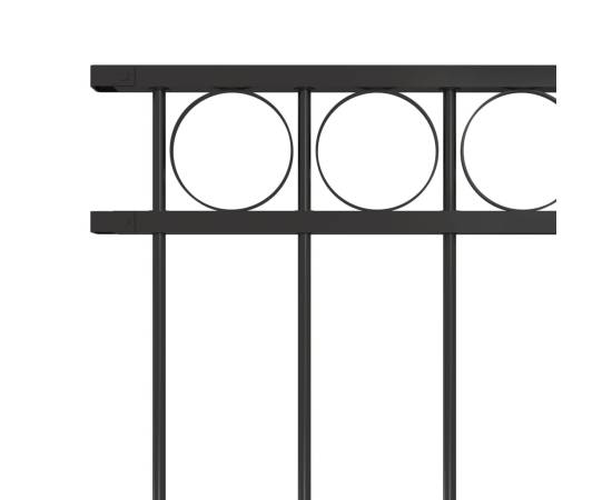 Panou de gard, negru, 1,7 x 0,8 m, oțel, 3 image