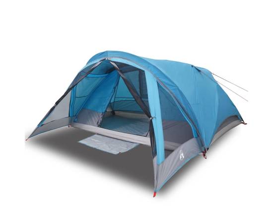 Cabină cort de camping, 4 persoane, albastru, impermeabil, 2 image