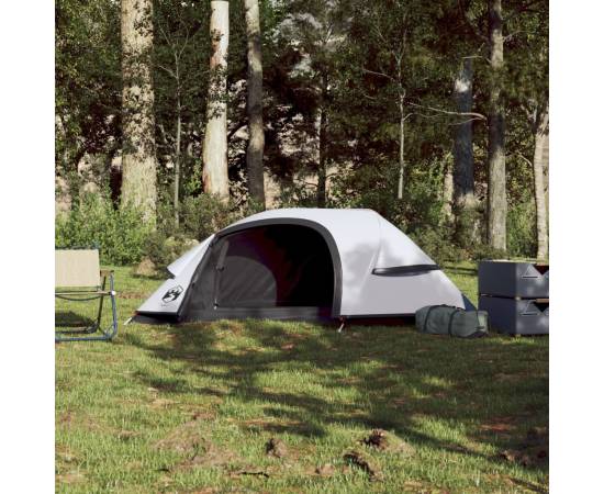 Cort camping cupolă 1 persoană alb, țesătură opacă, impermeabil, 3 image