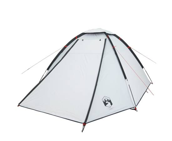 Cort camping cupolă 2 persoane alb, țesătură opacă, impermeabil, 5 image