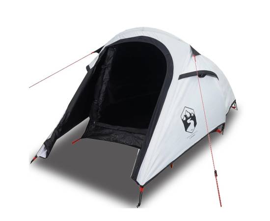 Cort camping tunel 2 persoane, alb, țesătură opacă, impermeabil, 4 image