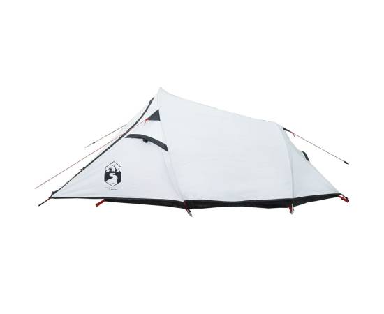 Cort camping tunel 2 persoane, alb, țesătură opacă, impermeabil, 9 image