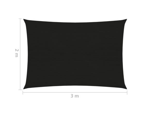 Pânză parasolar, negru, 2x3 m, hdpe, 160 g/m², 6 image