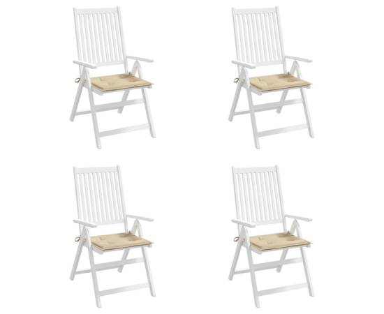 Perne scaune de grădină 4 buc. bej 50x50x3 cm țesătură oxford, 4 image