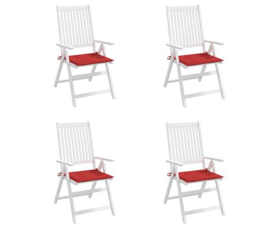 Perne scaune de grădină 4 buc. roșu 50x50x3 cm țesătură oxford, 4 image