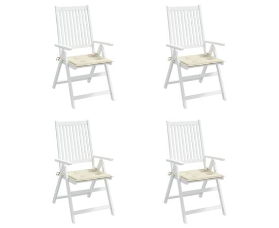 Perne scaune grădină 4 buc. crem 40x40x3 cm țesătură oxford, 4 image