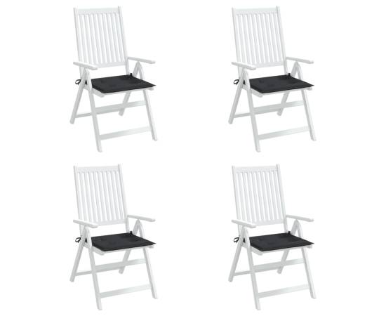 Perne scaune grădină 4 buc. negru 50x50x3 cm țesătură oxford, 4 image