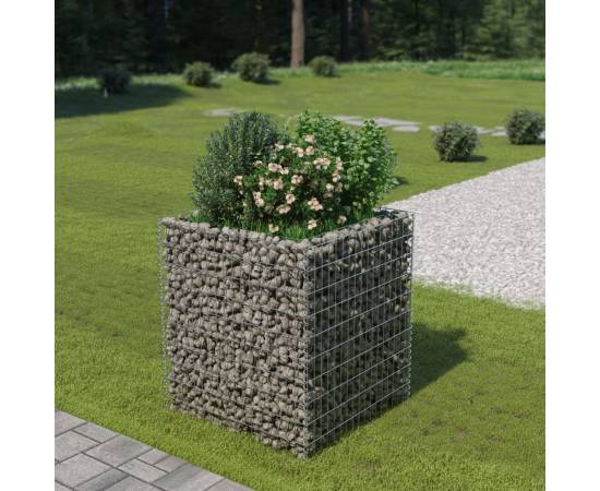 Strat înălțat gabion, 90 x 90 x 100 cm, oțel galvanizat